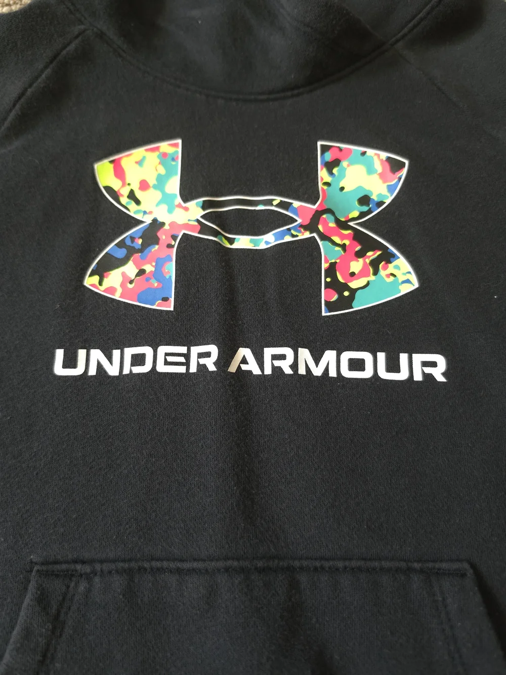 Under Armour Hoodie  Medium Black Loose Fit Pullover With Logo YM